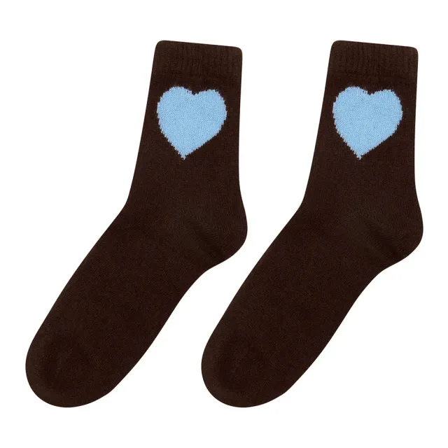 Jumper 1234 Cashmere Heart calzini marrone blu cashmere