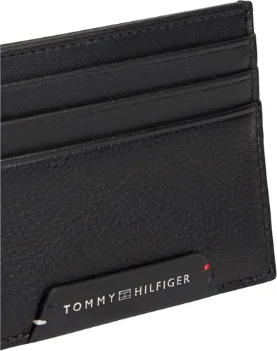 Tommy Hilfiger portafoglio uomo nero compatto pelle