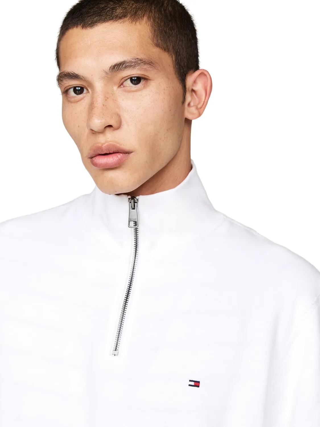 Tommy Hilfiger Bill 1/4 Zip Felpa Uomo bianco