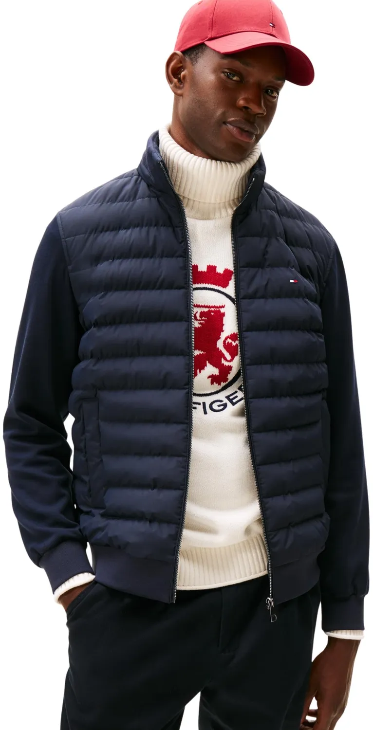 Tommy Hilfiger Mix Media MW0MW32669 felpa zip unisex L blu