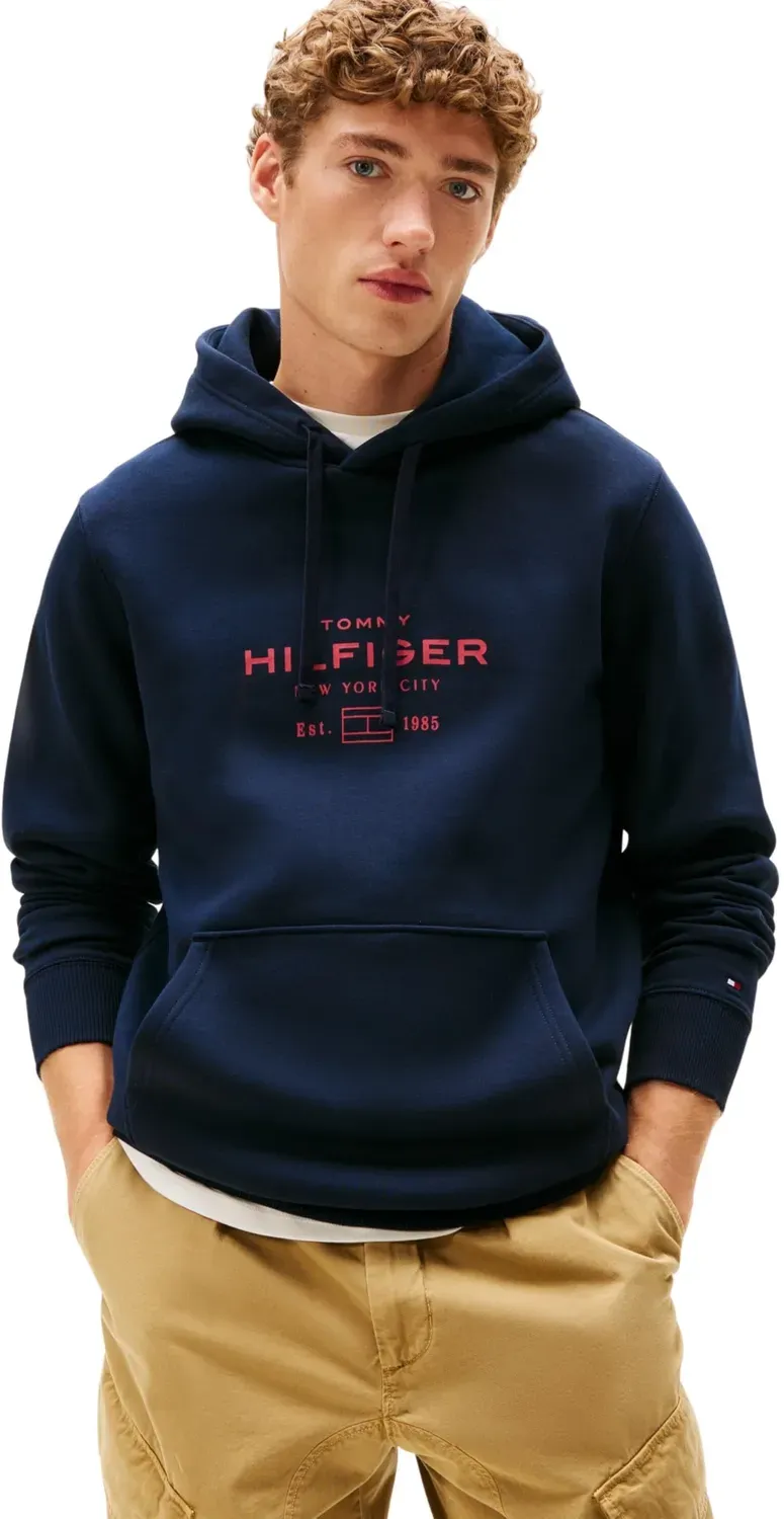 Tommy Hilfiger Oval Graphic felpa cappuccio uomo nera
