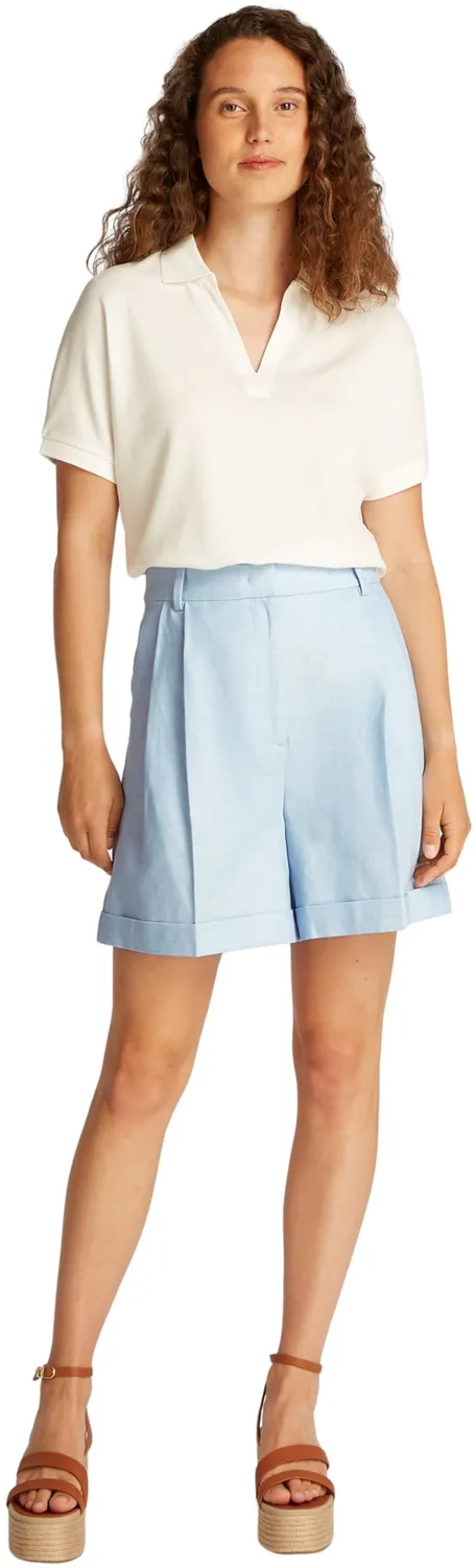 Tommy Hilfiger Linen Mix Pleated shorts donna 38 vita alta