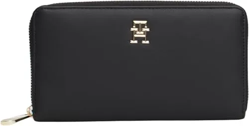 Tommy Hilfiger Poppy portafoglio large nero con zip 19 cm