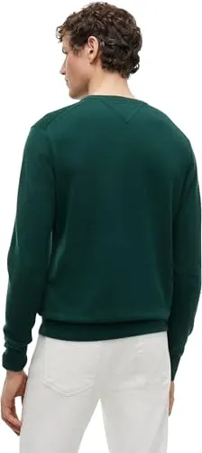 Tommy Hilfiger Essential maglione girocollo verde ornamentale M cotone