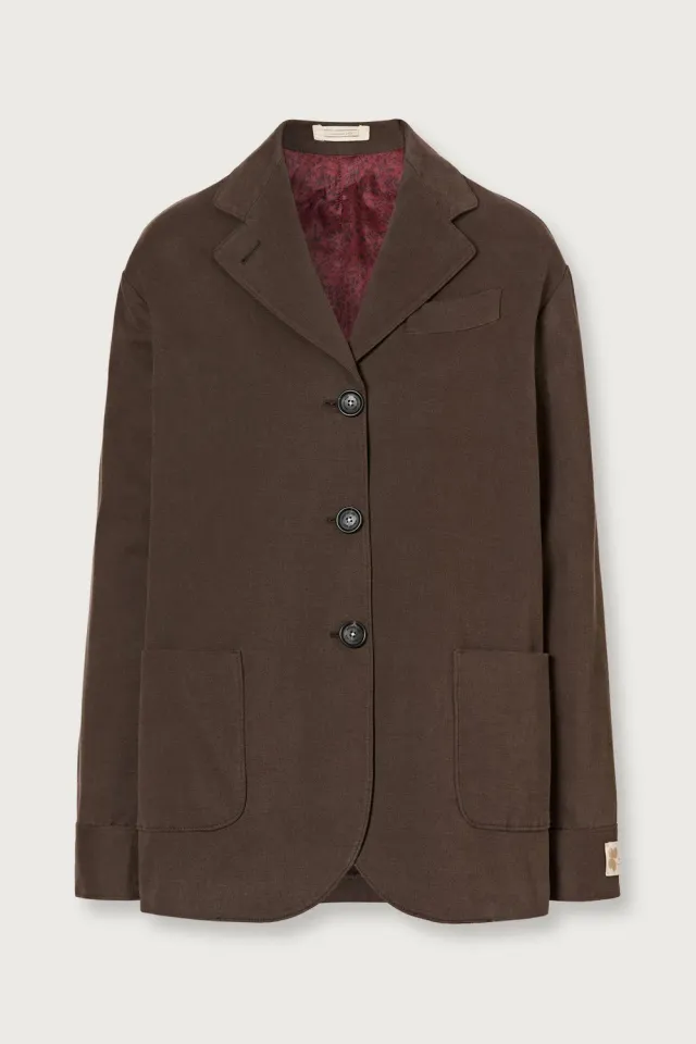 Massimo Alba Milly caban donna brown gabardine