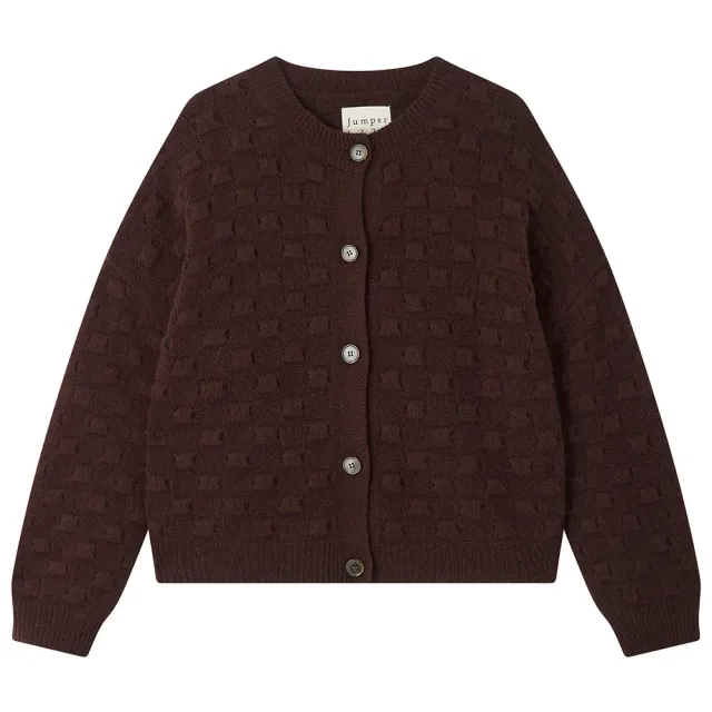 Jumper 1234 Textured Square cardigan lana cashmere marrone