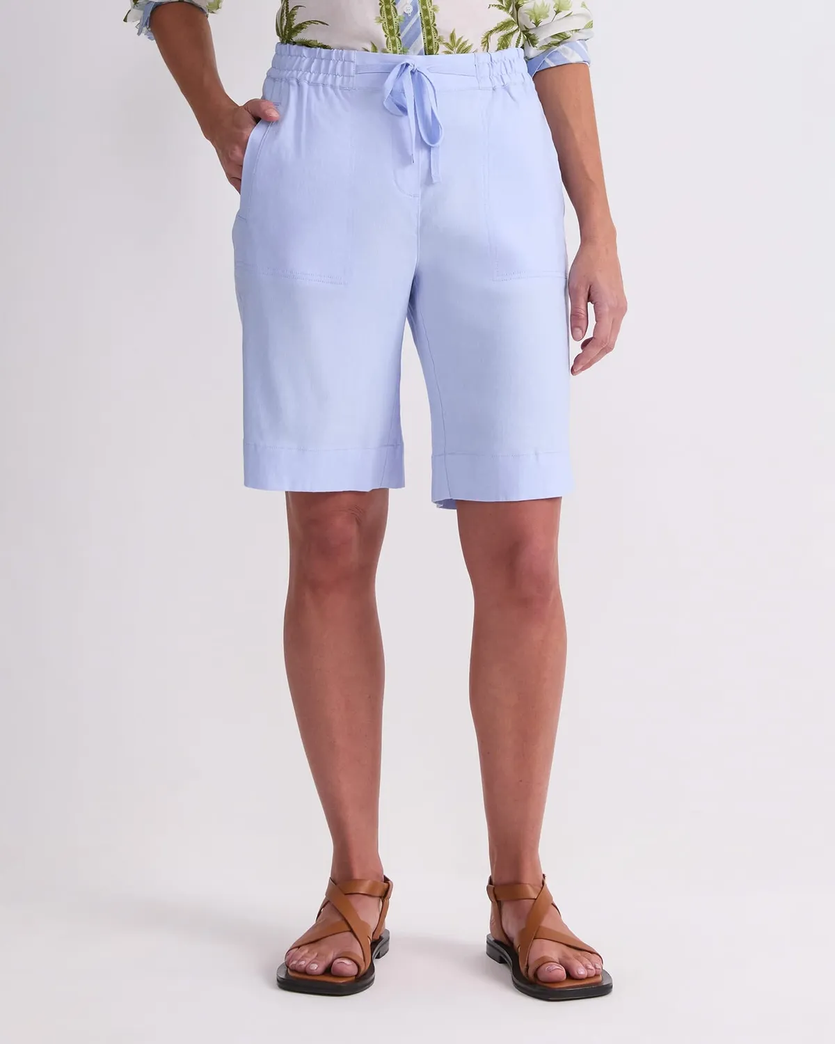 Sportscraft Rosa shorts lino donna elastico 22 cm