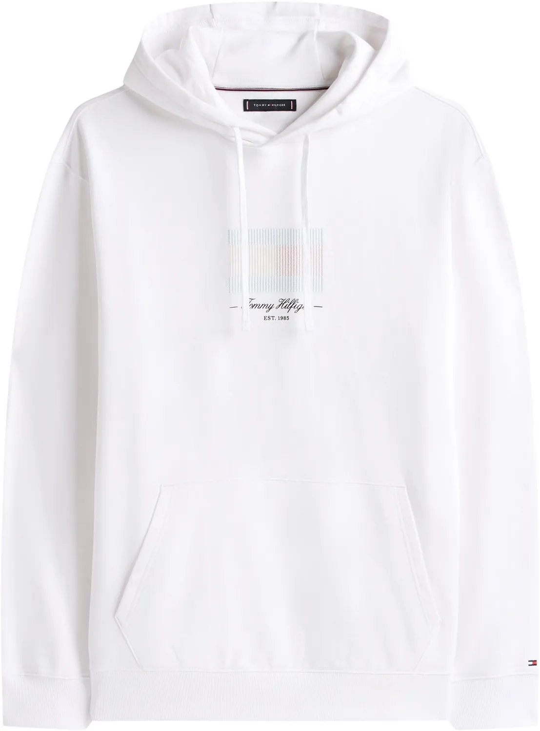 Tommy Hilfiger Ithaca felpa cappuccio uomo bianca taglie forti