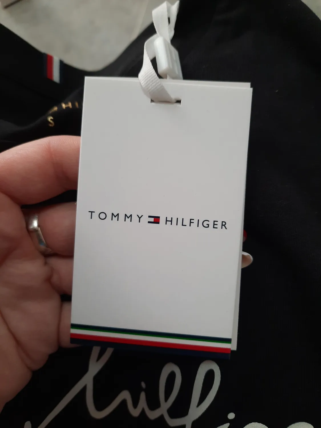 Tommy T-shirt donna nero Masters Black grafica cotone
