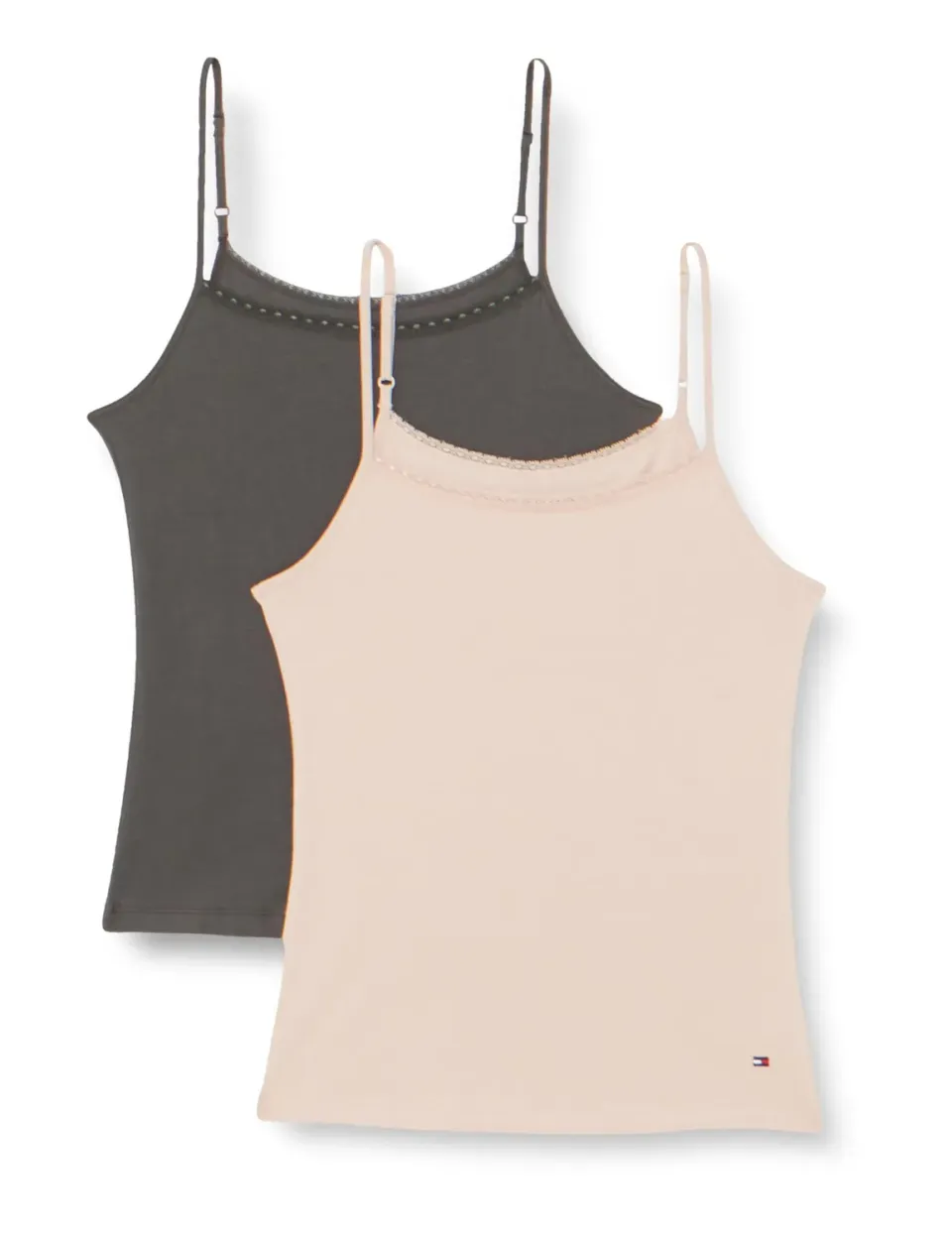 Tommy Hilfiger Top Donna 2 Pezzi Taglia L Beige Elasticizzato