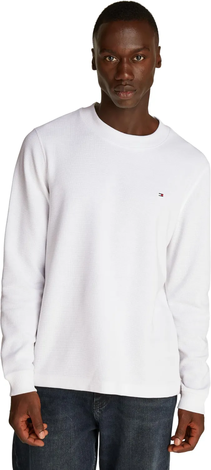 Tommy Hilfiger Textured maglietta uomo maniche lunghe grigia