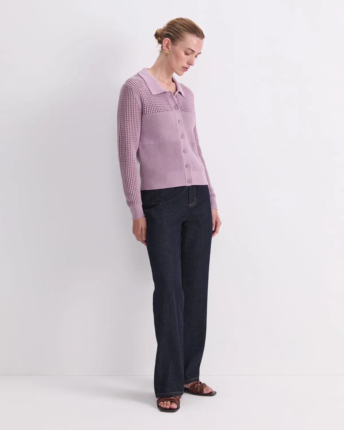 Sportscraft Elka 120434 cardigan pointelle cotone