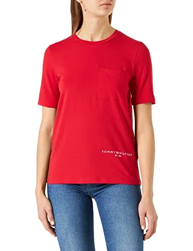 Tommy Hilfiger T-shirt Donna Maniche Corte Girocollo Cotone