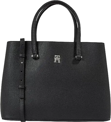Tommy Hilfiger Emblem Satchel borsa donna nera