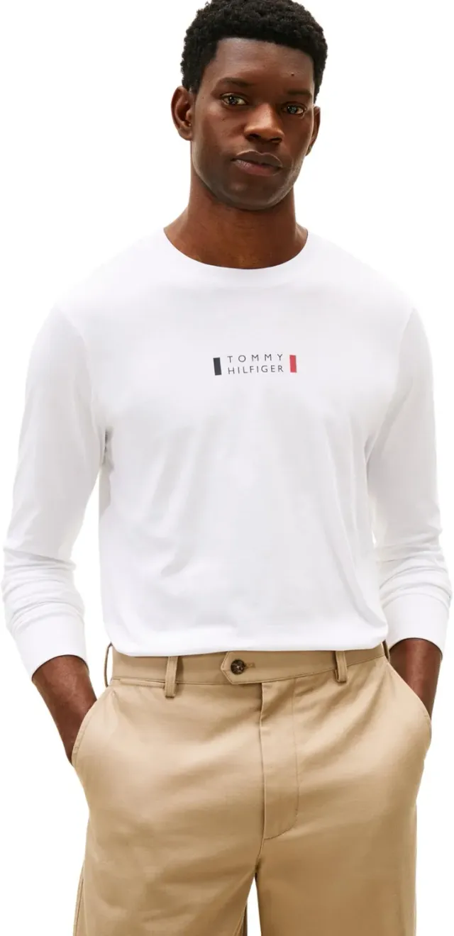 Tommy Hilfiger maglietta maniche lunghe S grigia cotone