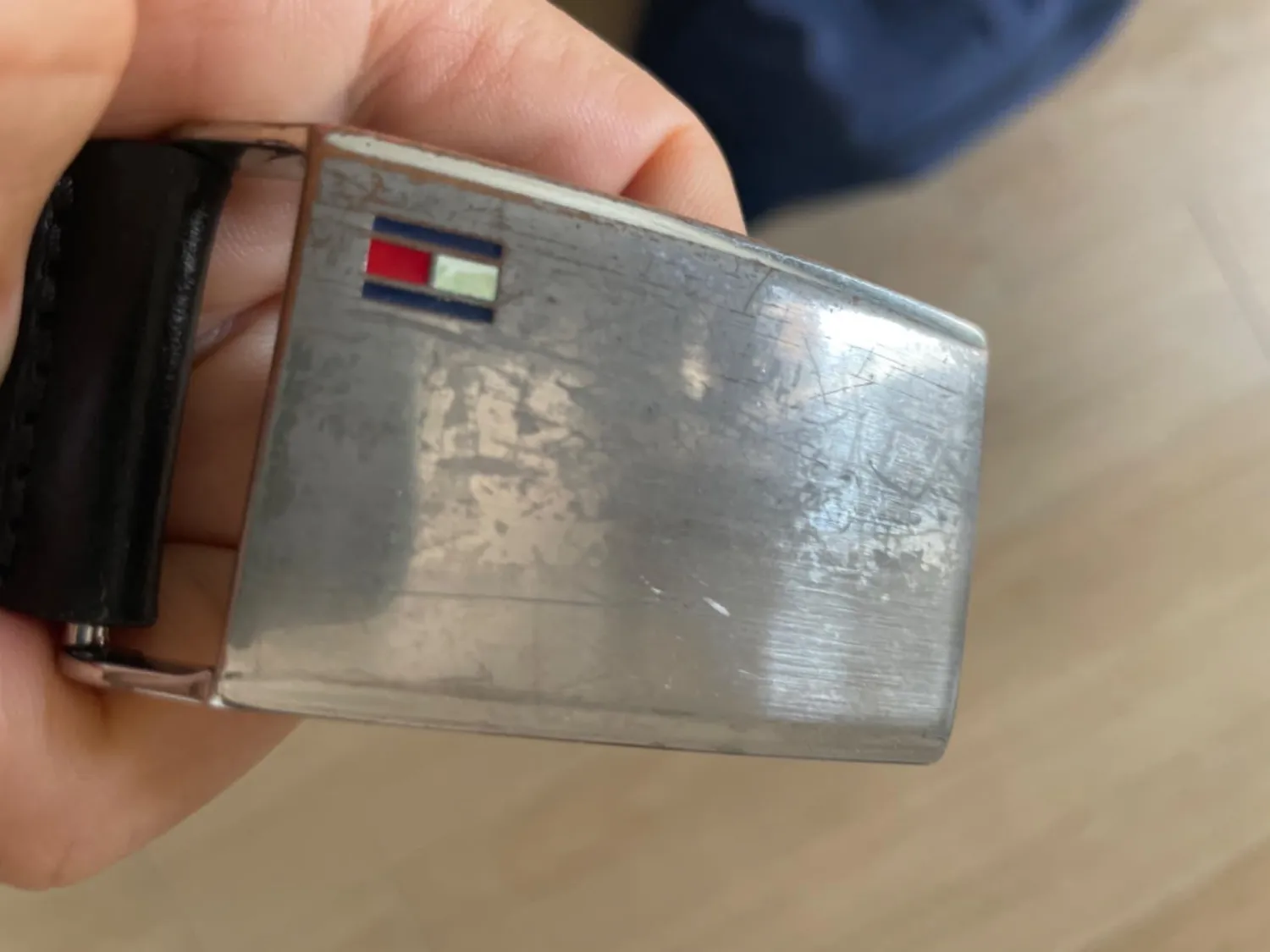 Tommy Hilfiger TH Plaque Belt 3.5 Adj cintura uomo 100 pelle
