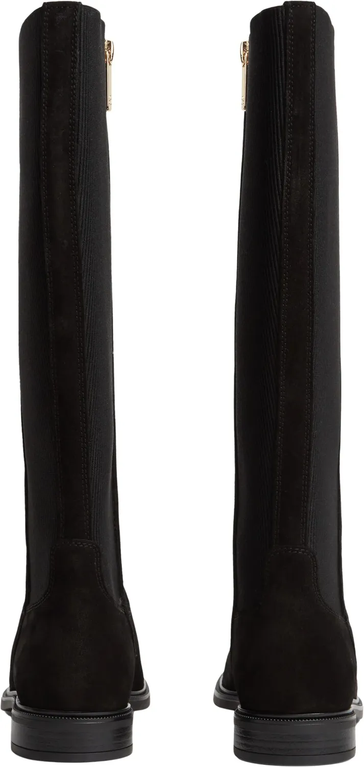 Tommy Hilfiger Enamel Flag Suede FW0FW09574 stivali Chelsea donna nero