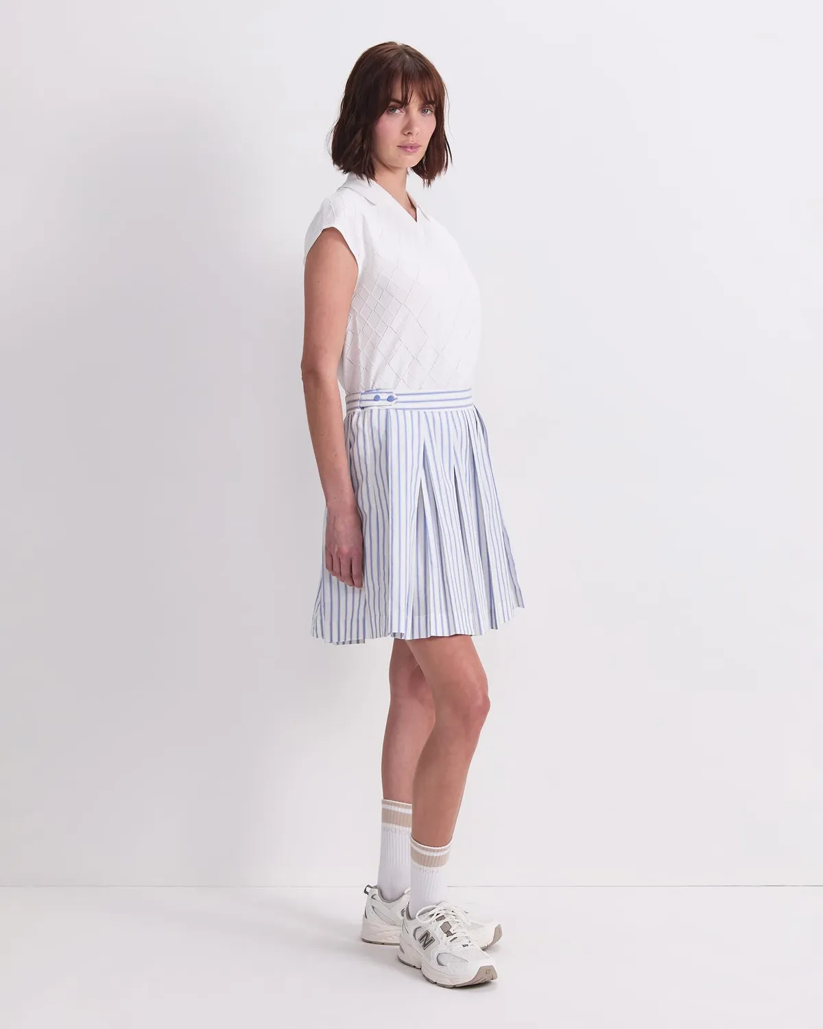 Sportscraft Logo Stripe Tennis Skirt gonna donna pieghe