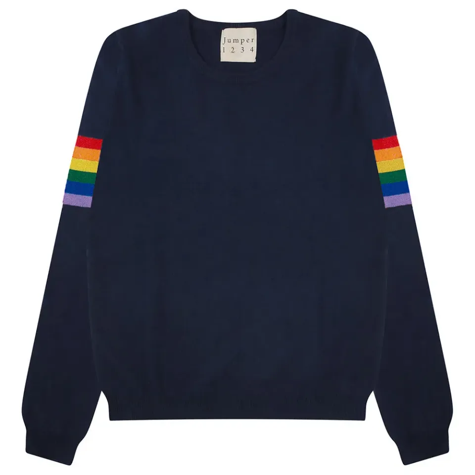 Jumper 1234 Rainbow Arms Crew maglia navy cashmere
