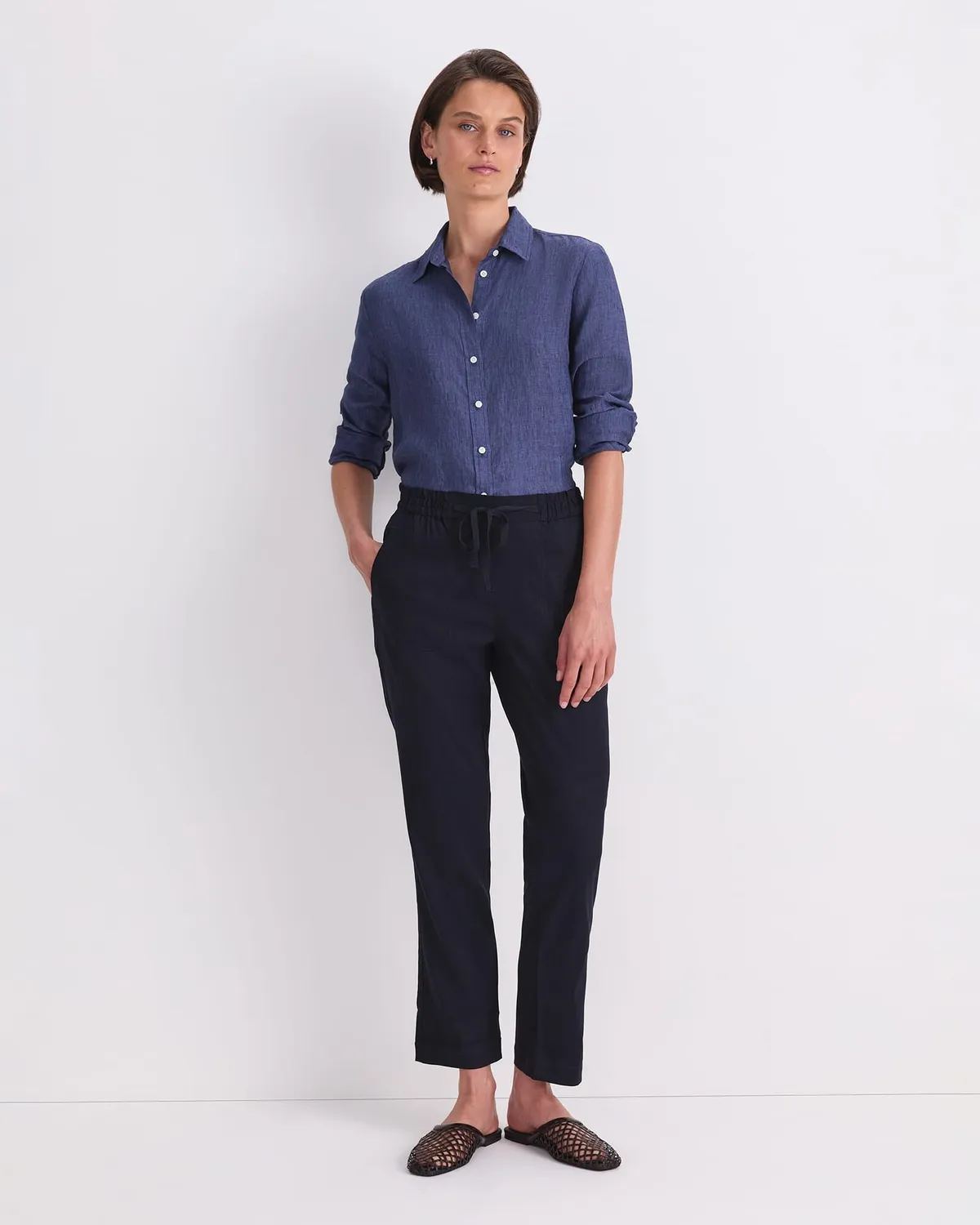 Sportscraft Rosa Linen pantaloni lino con coulisse