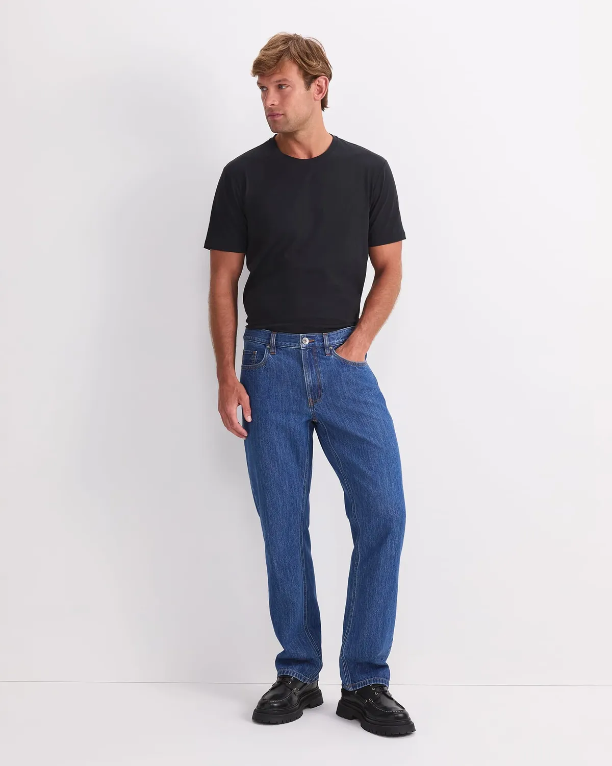 Sportscraft Anderson 208112 jeans uomo dritto blu medio cotone