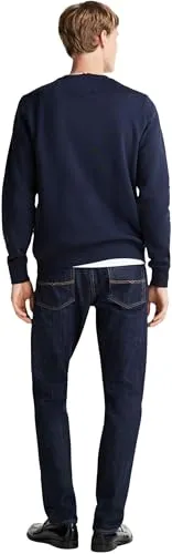 Tommy Hilfiger Stack felpa girocollo uomo blu Desert Sky