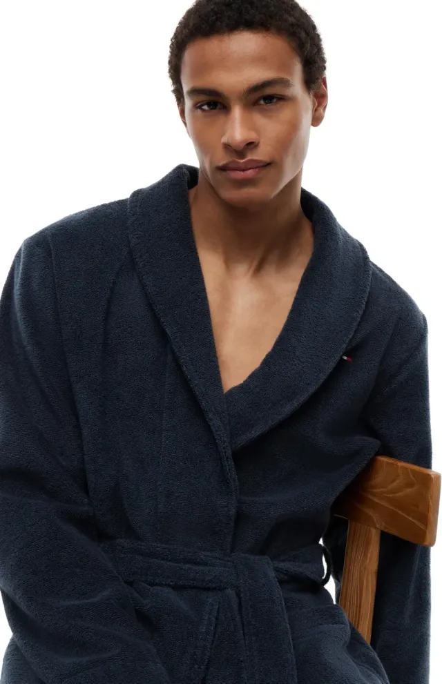 Tommy Hilfiger accappatoio uomo cotone XL blu navy