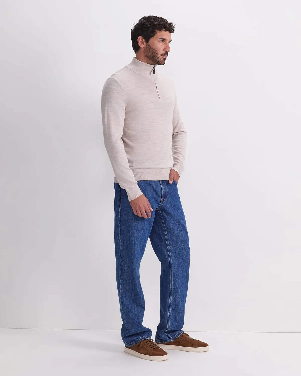 Sportscraft Merino Quarter Zip maglione lana merino mezza zip