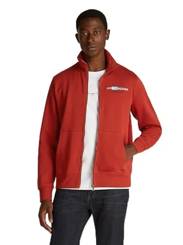 Tommy Hilfiger Flag Embro felpa uomo zip collo coreano