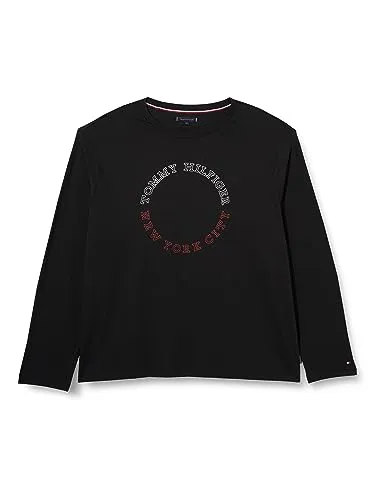 Tommy Hilfiger maglietta manica lunga uomo blu taglie forti cotone