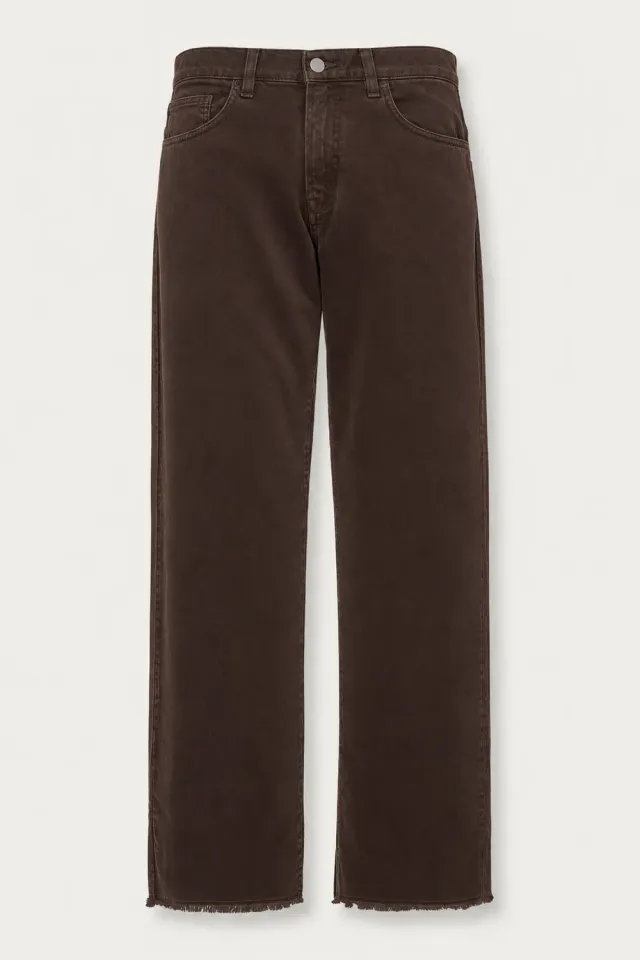 Massimo Alba Alosa-Cut pantaloni donna mogano sfrangiati