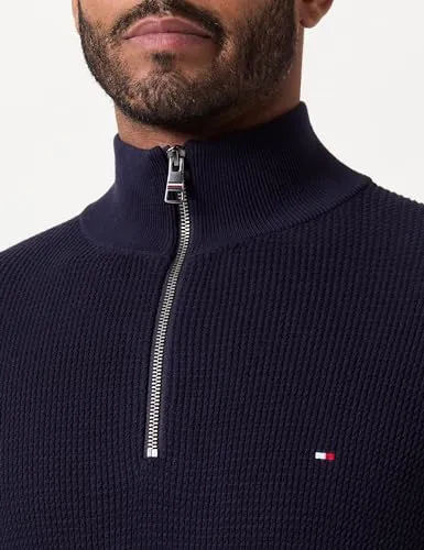 Tommy Hilfiger felpa uomo zip desert sky senza cappuccio pile
