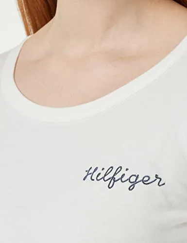 Tommy Hilfiger Basic maglietta maniche lunghe donna ecru XL