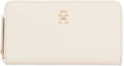 Tommy Hilfiger Logotape portafoglio donna beige con zip