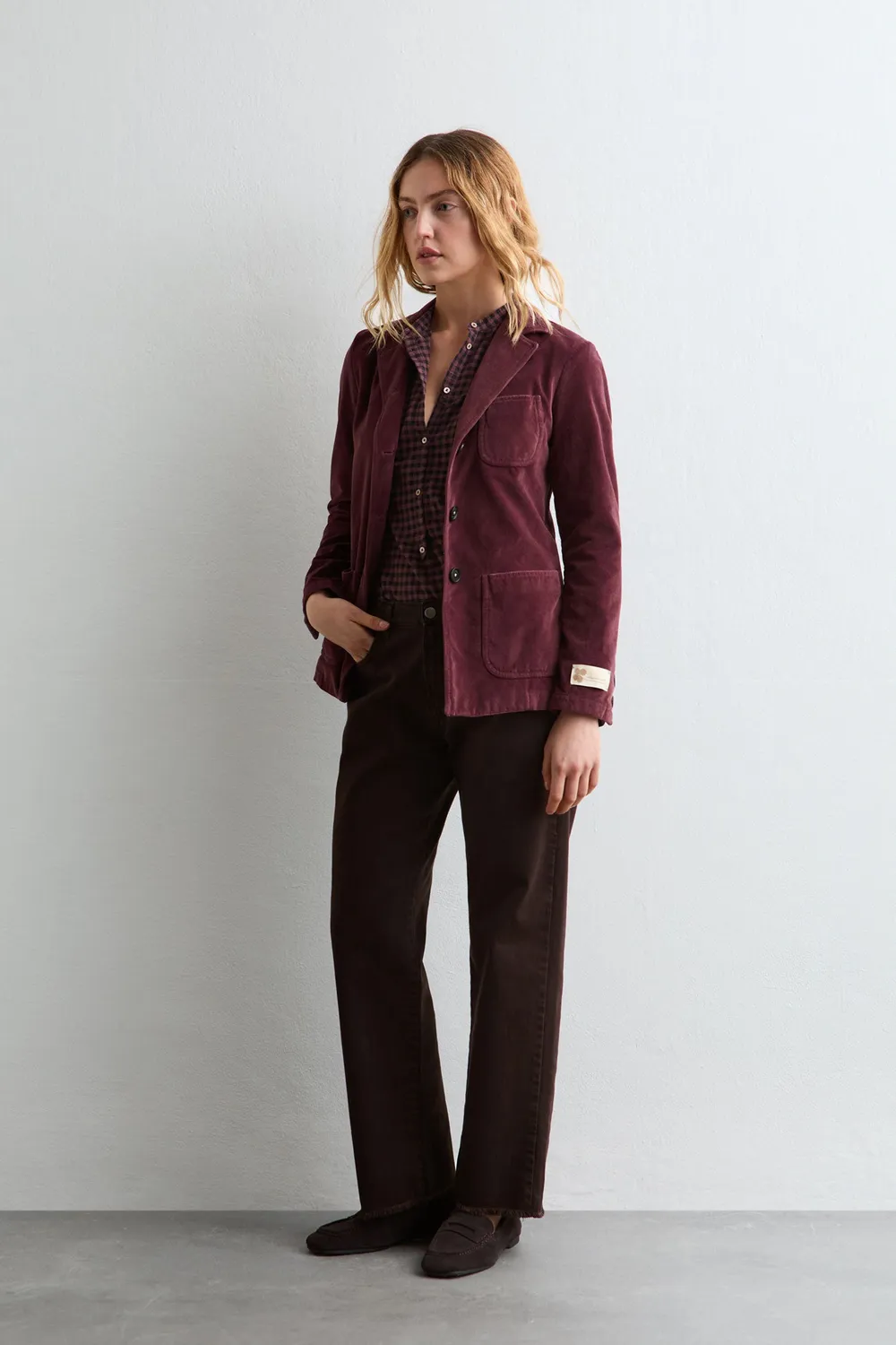 Massimo Alba Alosa-Cut pantaloni donna mogano sfrangiati