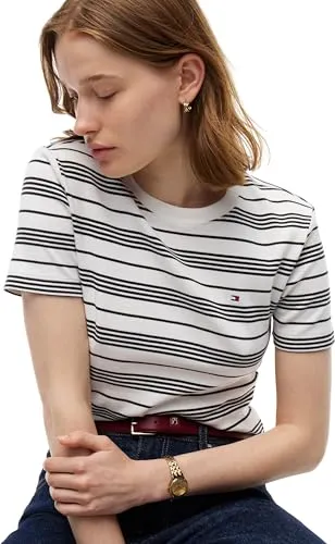 Tommy Hilfiger Slim Cody maglietta righe ecru XL
