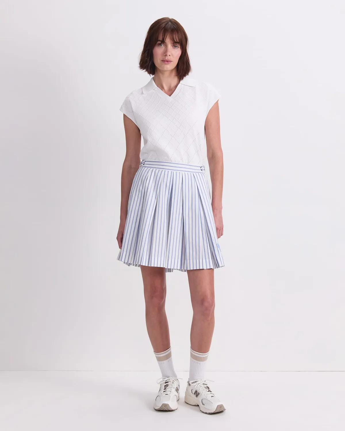 Sportscraft Logo Stripe Tennis Skirt gonna donna pieghe