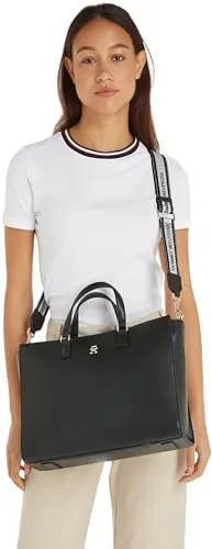 Tommy Hilfiger Fresh Satchel Grande borsa a mano nera