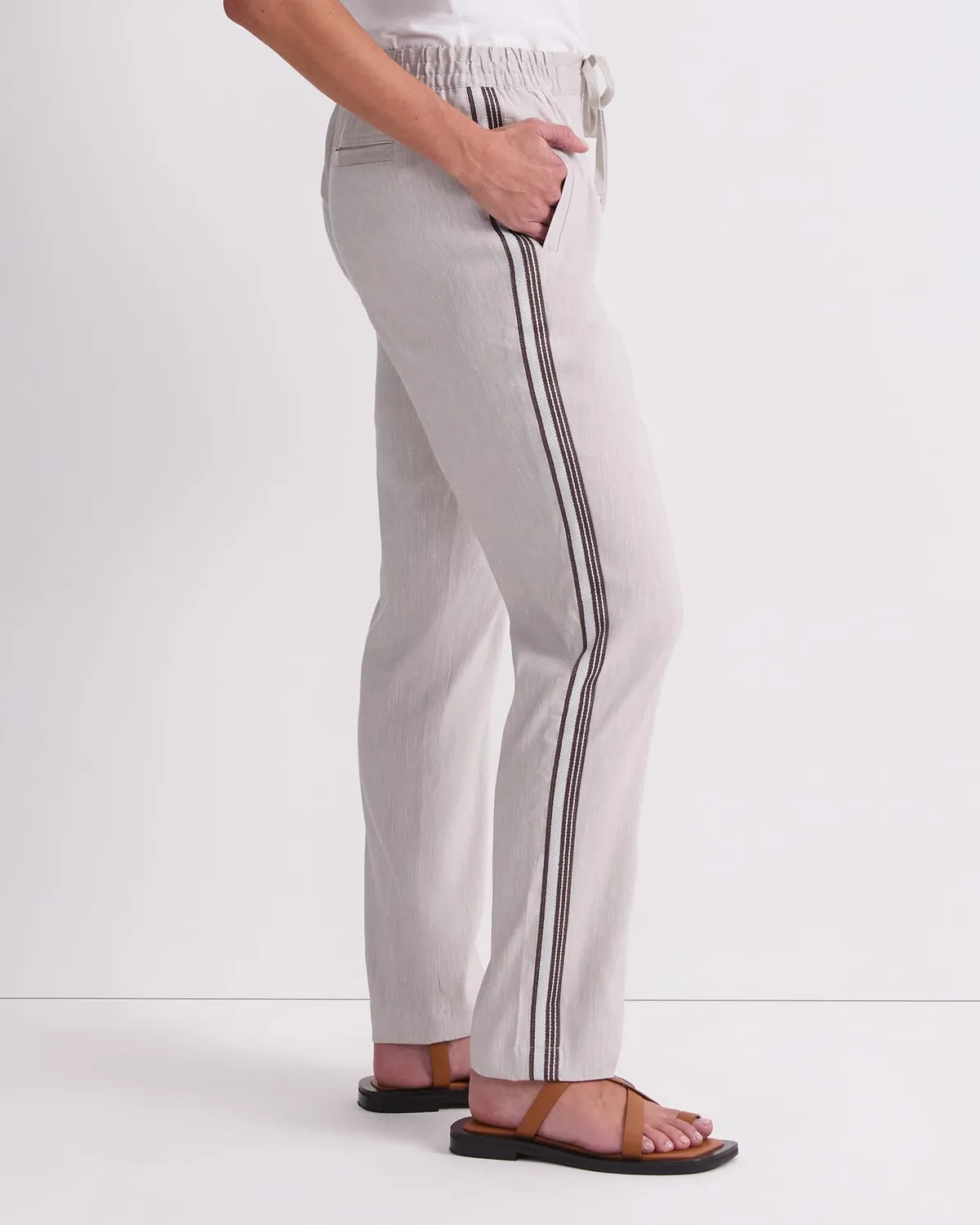 Sportscraft Rosa 121316 pantaloni lino riga laterale