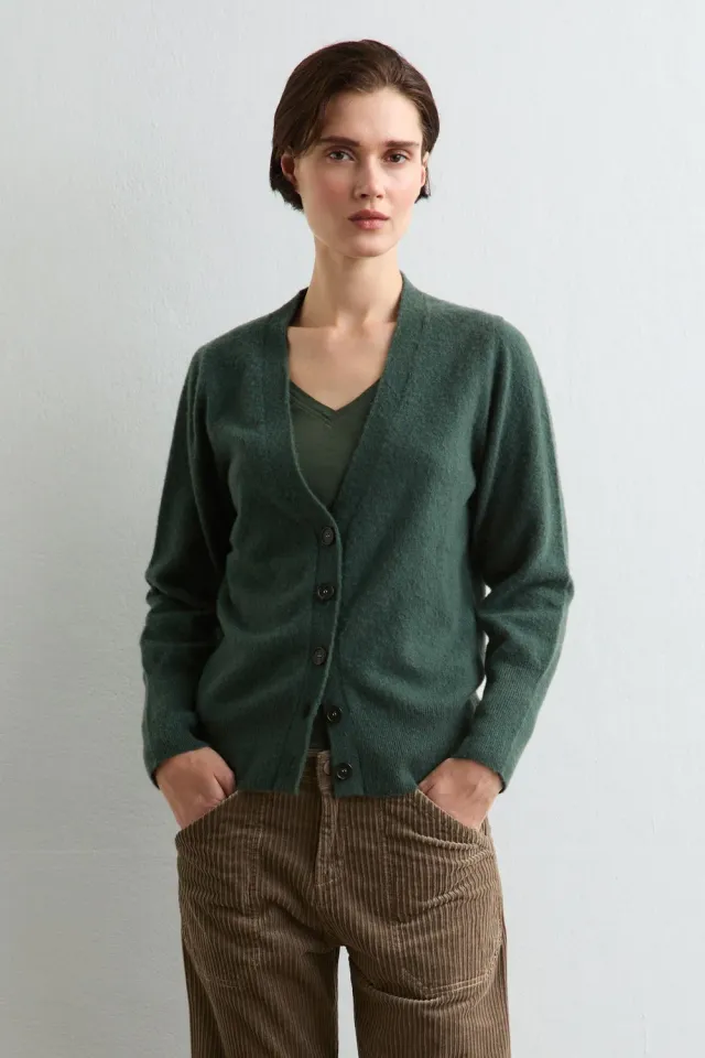 Massimo Alba Hope cardigan cashmere pine bottoni
