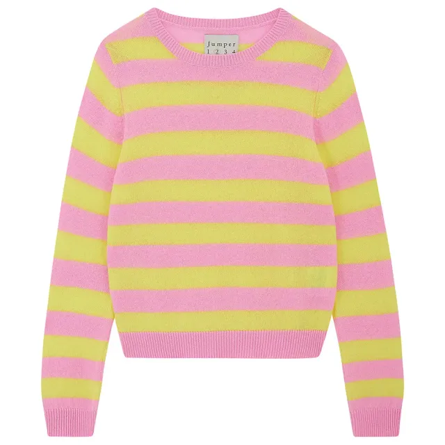 Jumper 1234 Stripe Crew maglione cashmere rosa giallo