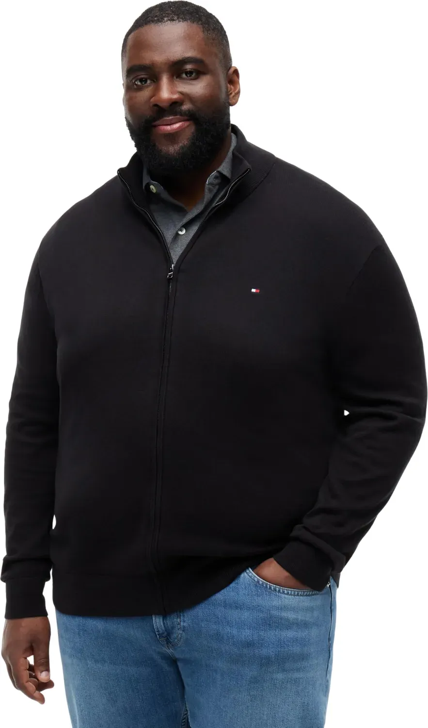 Tommy Hilfiger BT-Essential Cotton MW0MW39109 maglione zip nero XXL