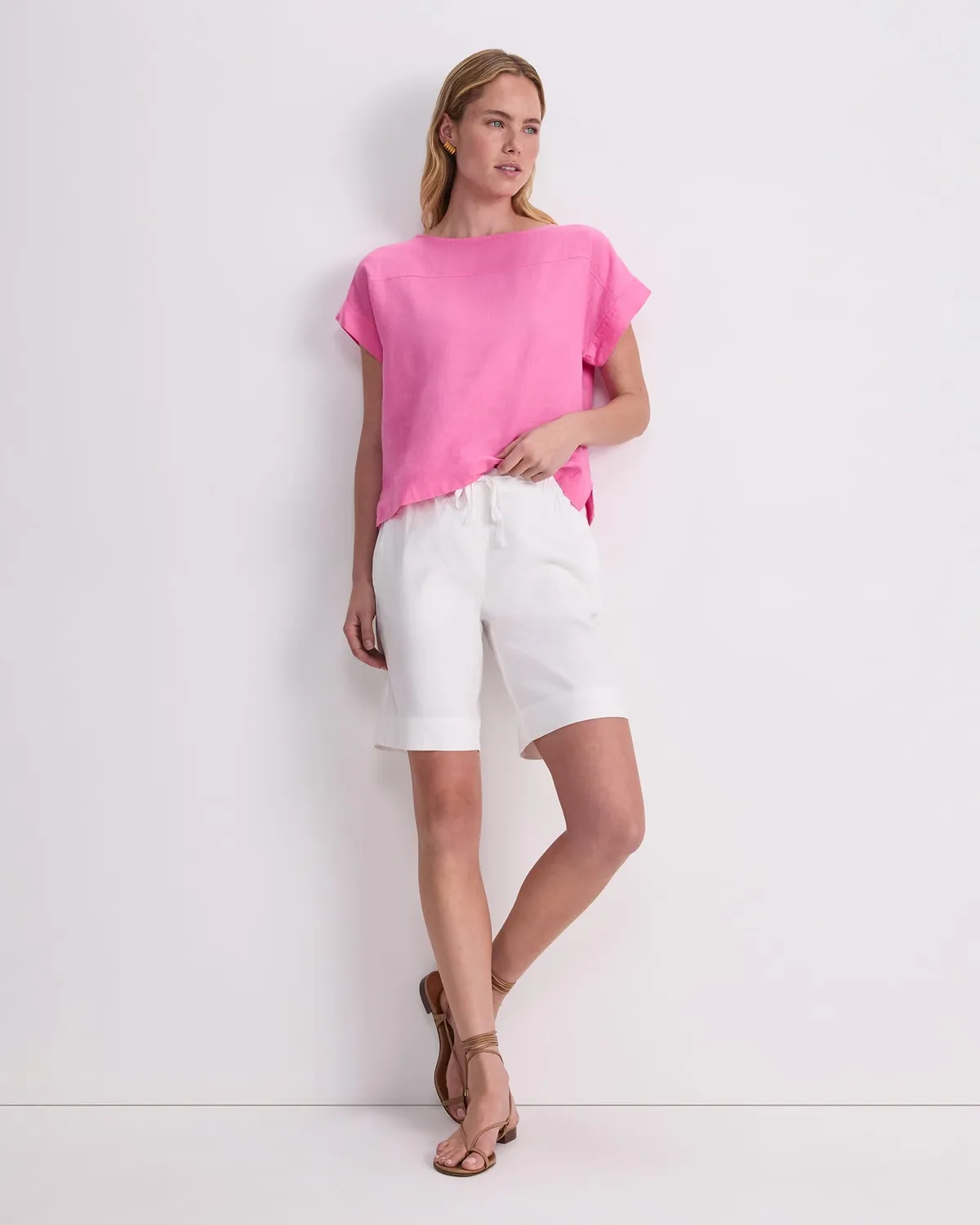 Sportscraft Dahlia Shell top donna lino scollo barca
