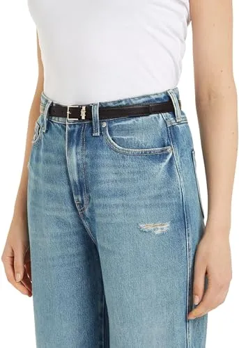 Tommy Hilfiger TH Square Cintura Pelle Donna 85 Space Blue