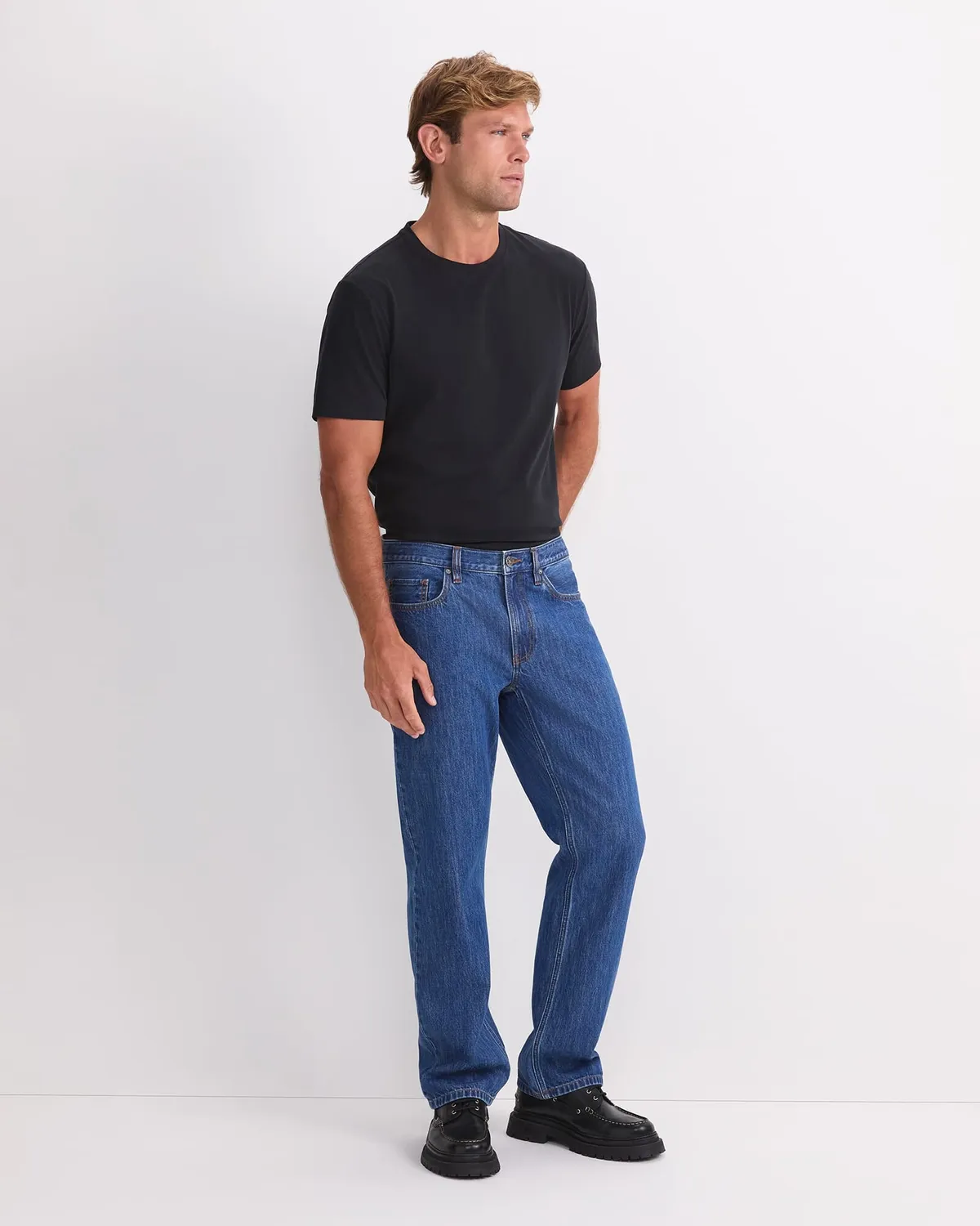 Sportscraft Anderson 208112 jeans uomo dritto blu medio cotone