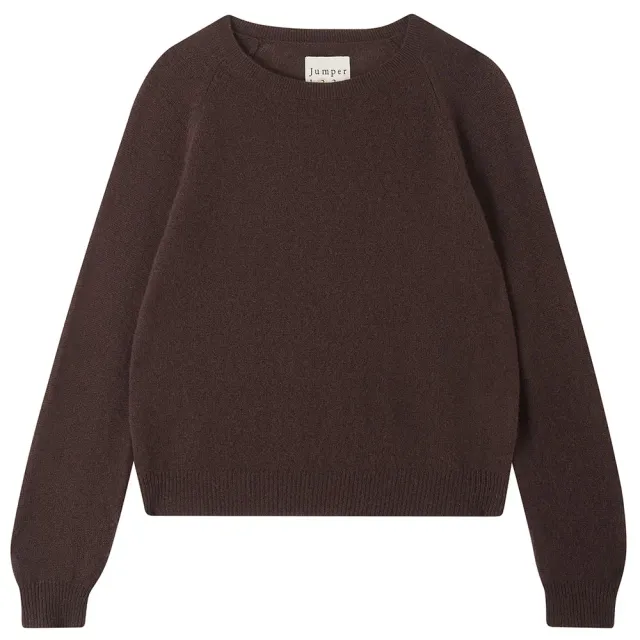 Jumper 1234 Cashmere Crop Crew maglione marrone scuro