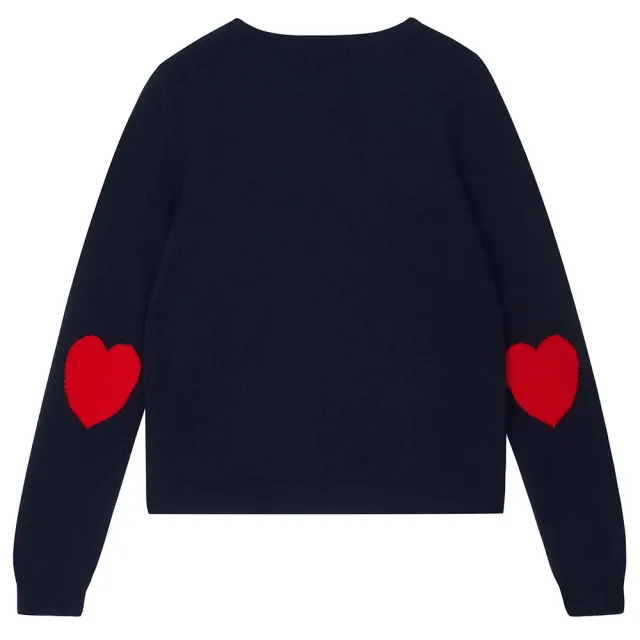 Jumper 1234 Heart Patch maglione cashmere navy rosso