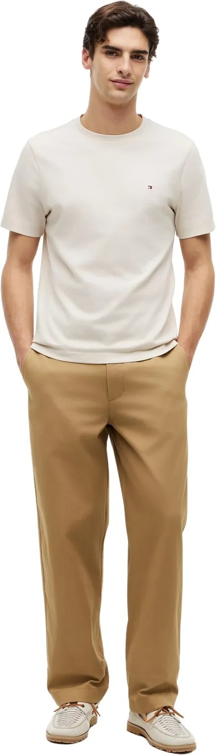 Tommy Hilfiger Seasonal Solid Tee t-shirt uomo beige scollo rotondo