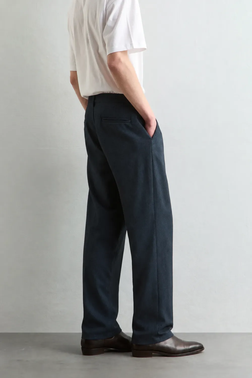 Massimo Alba Stan pantaloni uomo blu cotone doppia pinces