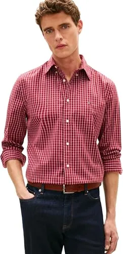 Tommy Hilfiger Flex Poplin MW0MW42430 Camicia Uomo L Check